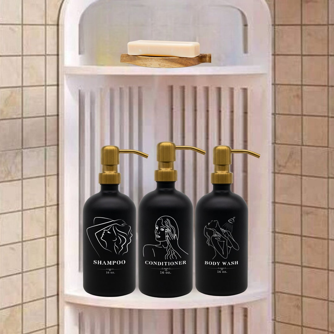 Refillable Bathroom Bottles Set Shower Dispenser Set for Shampoo and