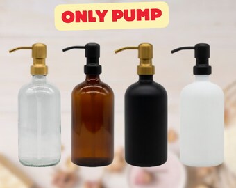 Soap Pump for Glass Soap Dispenser Bottle - Easy Replace for Hand Soap Pump, Dish Soap Bottle, Refillable Shampoo Bottle with Gold Pump