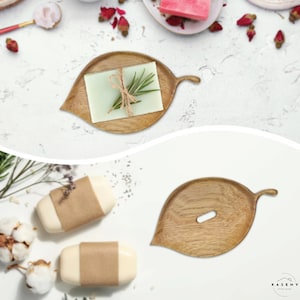 Modern Wood Soap Dish with Draining Hole - No Waste Soap Dish - Unique Soap Holder, Sponge Holder for Bathroom - Perfect Gift for Mother