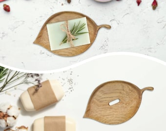 Modern Wood Soap Dish with Draining Hole - No Waste Soap Dish - Unique Soap Holder, Sponge Holder for Bathroom - Perfect Gift for Mother