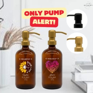 Metal Pump Only for Glass Bottle - Replacement Stainless Steel Pumps for Refillable Pump Bottle - Matte Black Pump Gold Pump for 28 mm Neck