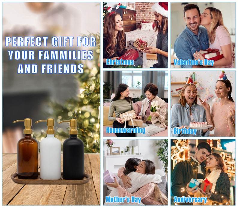 Personalized Luxury Amber Hand Wash Soap Pump Bottles With Colored