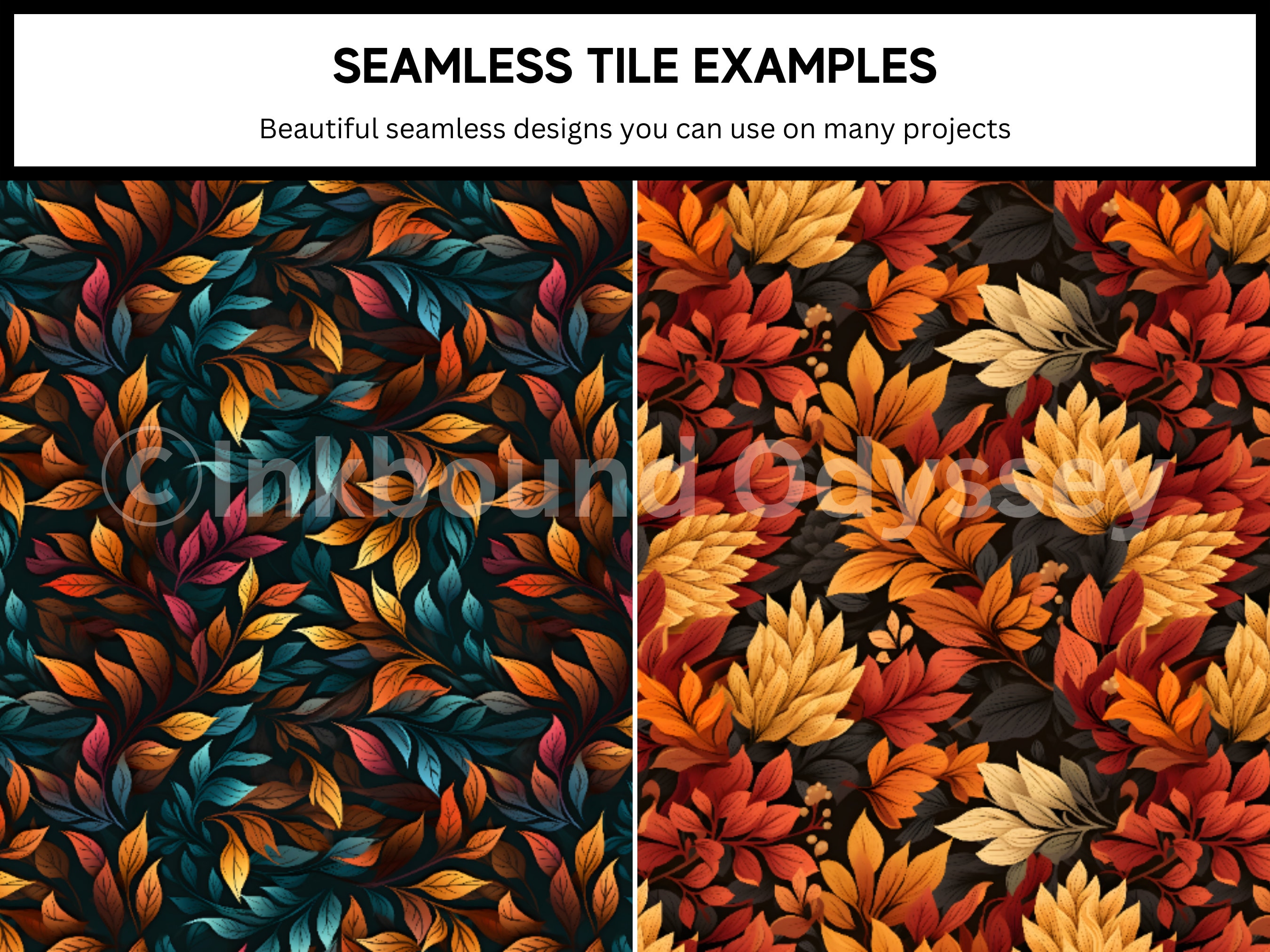 15 Fall Leaf Digital Paper Pack - Autumn Patterns for Graphic Design ...