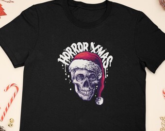 Horror Xmas Shirt, Christmas Santa Skull Shirt, Christmas Shirt, Christmas Gift, Christmas Skull Tee, Christmas Skeleton Shirts, Xmas Tee
