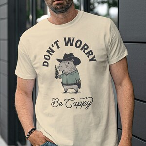 Funny Capybara Shirt, Cowboy Tee, Funny Gifts, Capybara Lover Gift, Capybara Clothing, Animal Meme Shirt, Positive Saying, Affirmation Shirt
