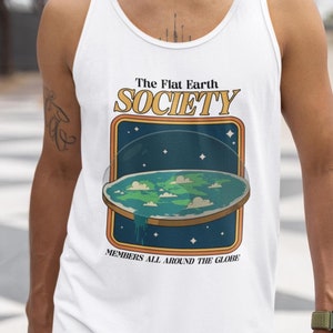 Funny Flat Earth Tank Top, Funny Tank Top Gift, Flat Earth Gift, Retro Style Tank Top, Earth Gift, Science Gift, Conspiracy Tank Top