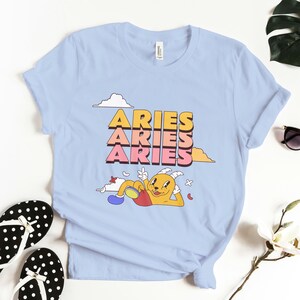 Retro Aries Shirt, Groovy Aries Tee, Aries Birth Sign Gift, Zodiac Shirts, Cartoon Aries T-Shirt, Gag Gift, Aries Horoscope Shirts