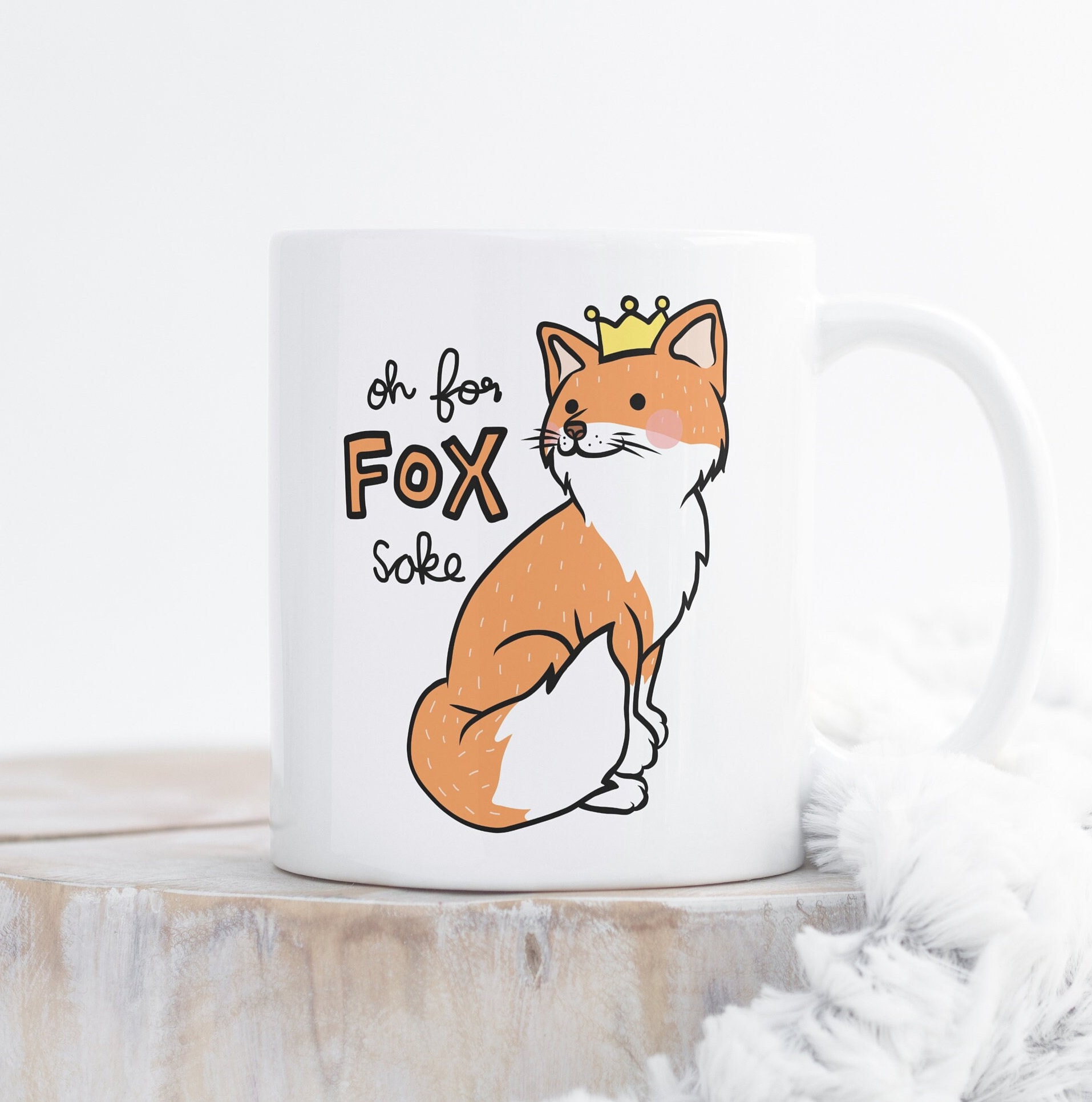 "Oh! For Fox Sake" Funny Ceramic Mug - 11oz Sarcastic Coffee Cup For Birthday Gifts