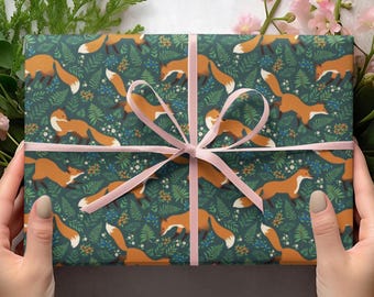 Cottagecore Fox Wrapping Papers, Forest Wildlife Gift Wrap, Animal Lover Gift, Nature Wrapping Papers, Fox Art Gift Wrap, Woodland Gift Wrap