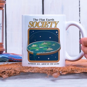 Mug terre plate drôle, cadeau mug drôle, cadeau terre plate, tasse à café style rétro, cadeau terre, tasse science, tasse complot, tasse science-fiction