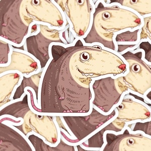 Funny Possum Sticker, Opossum Sticker, Possum Kiss-Cut Stickers, Animal Meme Sticker, Cute Possum Art, For Possum Lovers, Laptop Sticker