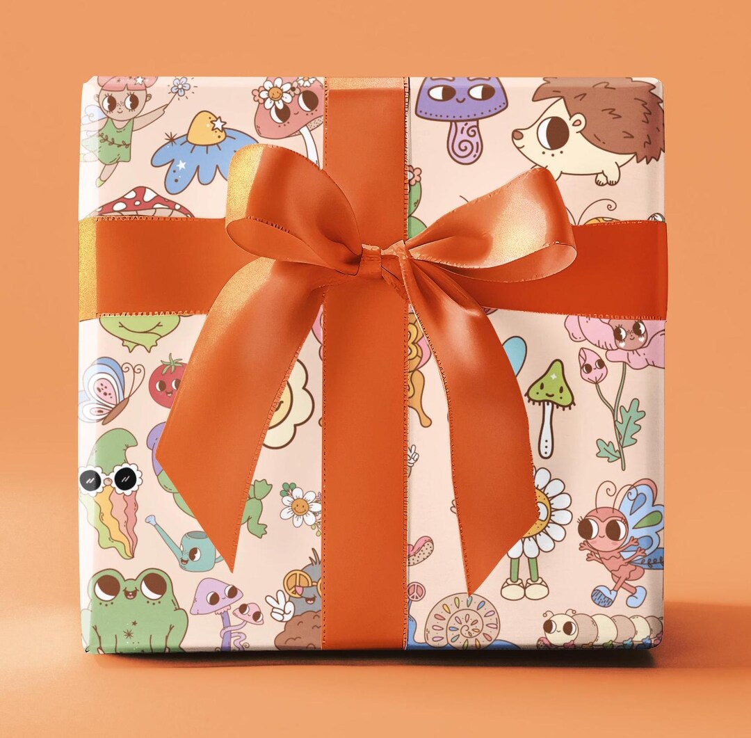 Flower Power Wrapping Papers, Retro Garden Gift Wrap, Groovy Wrapping ...