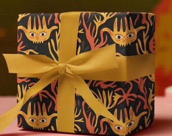Quirky Monster Wrapping Papers, Whimsical Demon Wrapping Papers, Henri Matisse Wrapping Papers, Strange Creature Gift Wrap, Funny Art Gift