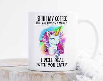 Lustiger Einhorn Becher, unhöfliche Kaffeetasse Kunst, Einhorn Geschenk, Mitarbeiter Becher, lustige Frauen Becher Geschenk, sarkastische Becher, Geschenk für ihn, lustiges Geschenk