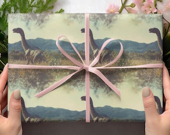 Old Photo Of Dinosaurs Wrapping Papers, Dinosaur Gift Wrap, Dinosaur Birthday Decorations, Dinosaur Lover Gifts, Funny Dinosaur Party Gifts