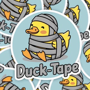 Duck Tape Sticker, Graphic Animal Sticker, Funny Duck Sticker, Duct Tape Gift, Duck Meme Sticker, Gag Gift, Cute Duck Sticker, Funny Sticker