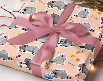 Cute Raccoon Wrapping Paper, Animal Meme Gift Wrap, Gag Gift, Raccoon Art Wrapping Paper, Animal Wrapping Paper, Funny Gift Wrap, Gift Paper