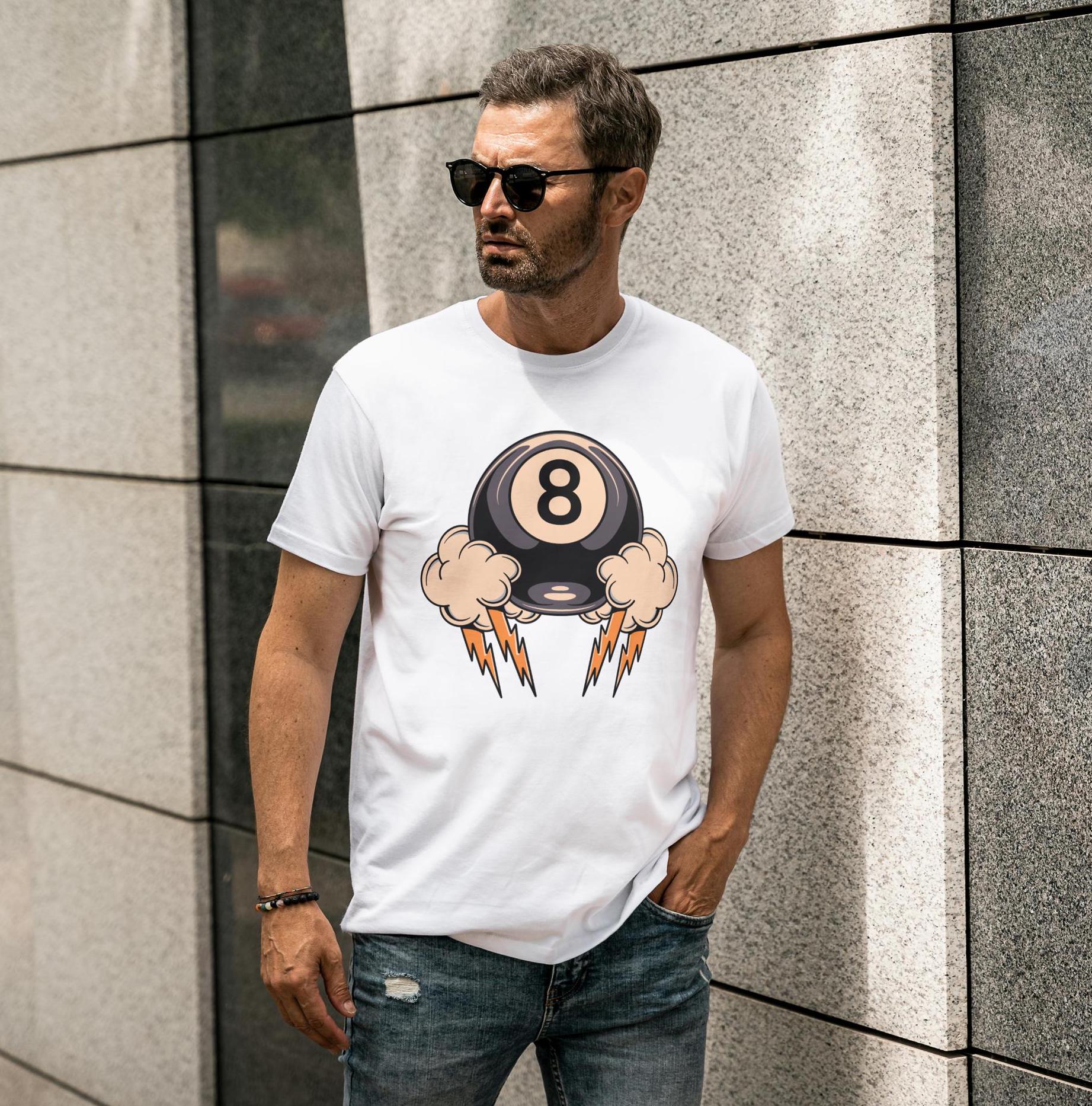 8 Ball Retro Graphic Shirt, Vintage Billiard Gift, 90s Graphic T 