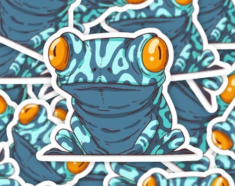 Tropic Frog Sticker, Funny Toad Sticker, Frog Lover Gift, Animal Meme Sticker, Laptop Sticker, Weird Frog Art, Gag Gift, Amphibian Sticker