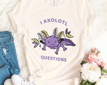 Camiseta linda de axolotl, camisetas con gráficos de axolotl, camiseta divertida de axolotl, regalo para amantes de los axolotl, camiseta de animal lindo, camiseta con frase divertida, camiseta de broma, regalo de broma