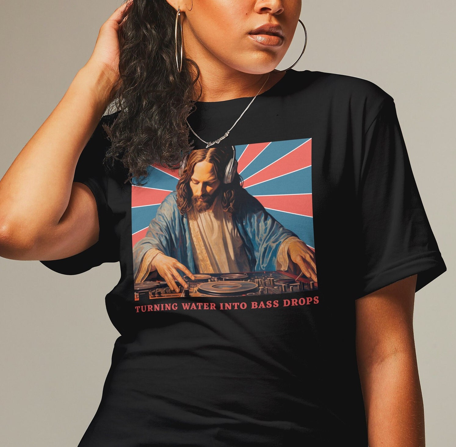 イエス・キリスト DJ Tシャツ Amazon.com: Jesus Christ DJ - Funny Vintage Holy Turntables Music