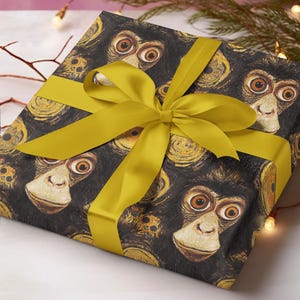 Carta da regalo scimmia surrealista, carta da regalo surrealismo, carta da regalo arte animale divertente, regalo arte surrealista, carta da regalo animale psichedelico