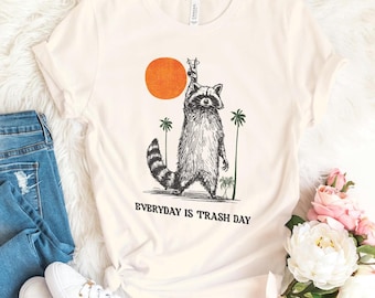 Camiseta Everyday Is Trash Day, Camiseta engraçada de guaxinim, Camiseta retrô, Camiseta Stay Trashy, Camiseta engraçada de animal, Camiseta meme de guaxinim, Camiseta meme, Camiseta engraçada