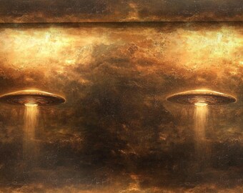 UFO Wrapping Papers, Rembrandt Gift Wrap, Alien Gift Wrap, Gag Gift, Sci Fi Birthday Gift Wrapping, Funny Art Gift Wrap, Space Gift Wrap
