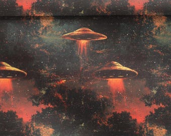 Vintage UFO Wrapping Papers, Alien Gift Wrap, Futuristic Space Poster Wrapping Papers, Sci Fi Gift, Spaceship Gift Wrap, Retro UFO Gift Wrap