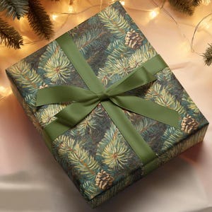 Carta da regalo con albero di Natale dipinto a olio, carta da regalo con abete rosso, carta da regalo con pino natalizio, carta da regalo Rembrandt, regalo di Natale