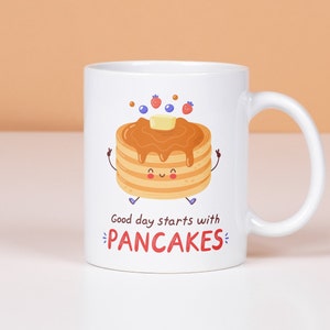 Cute Pancake Mug, Pancake Gift, For Pancake Lovers, Gifts for Sister, Pancakes Gift Idea, Pancake Coffee Cup, Funny Mug, Breakfast Mug Gift
