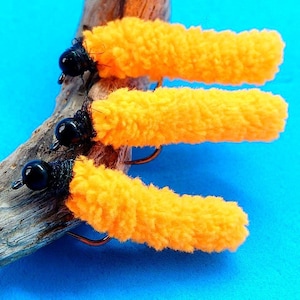 Mop Fly Nymph Orange - nymph fishing fly with tungsten head