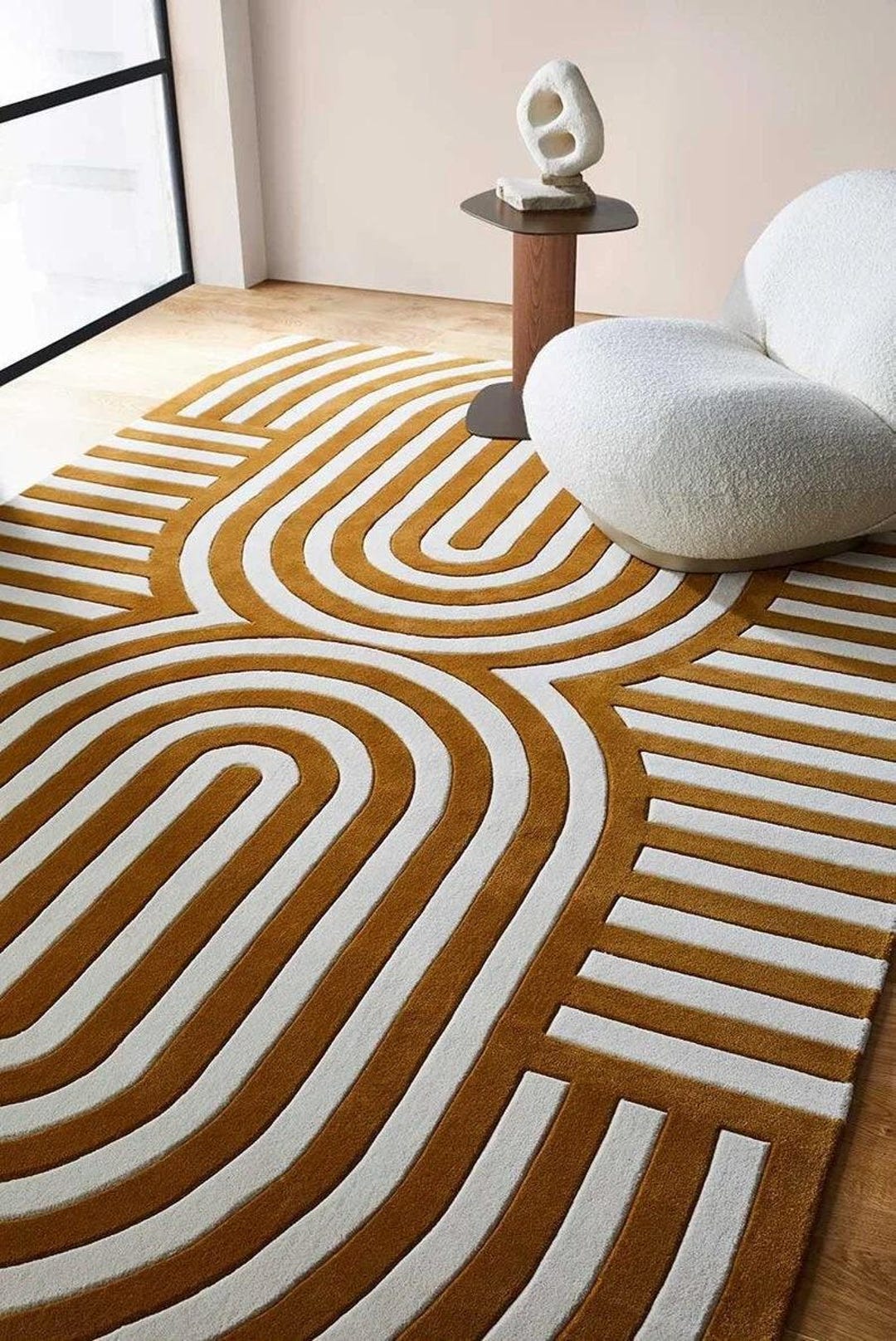 Oval Pattern Hand Tufted Rug, Hand-tufted Wool Area Rug Carpet for ...