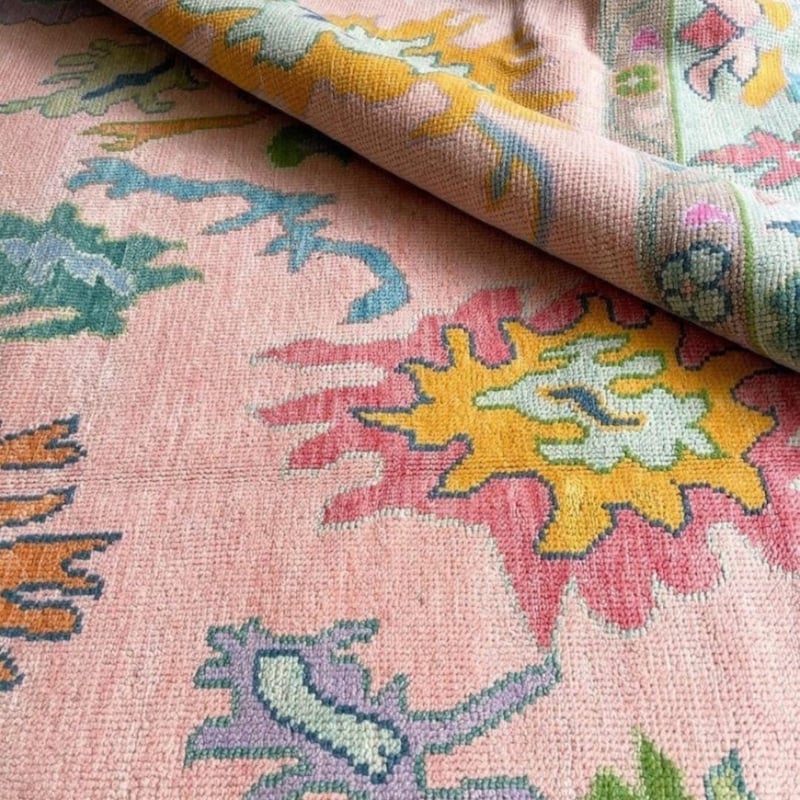 Pink And Green Shell Rug Pink and Green Rug - Etsy