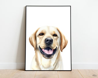 Yellow Labrador Retriever Portrait Wall Art Labrador Wall Art for Labrador Owner Pet Yellow Lab Portrait for Dog Lovers