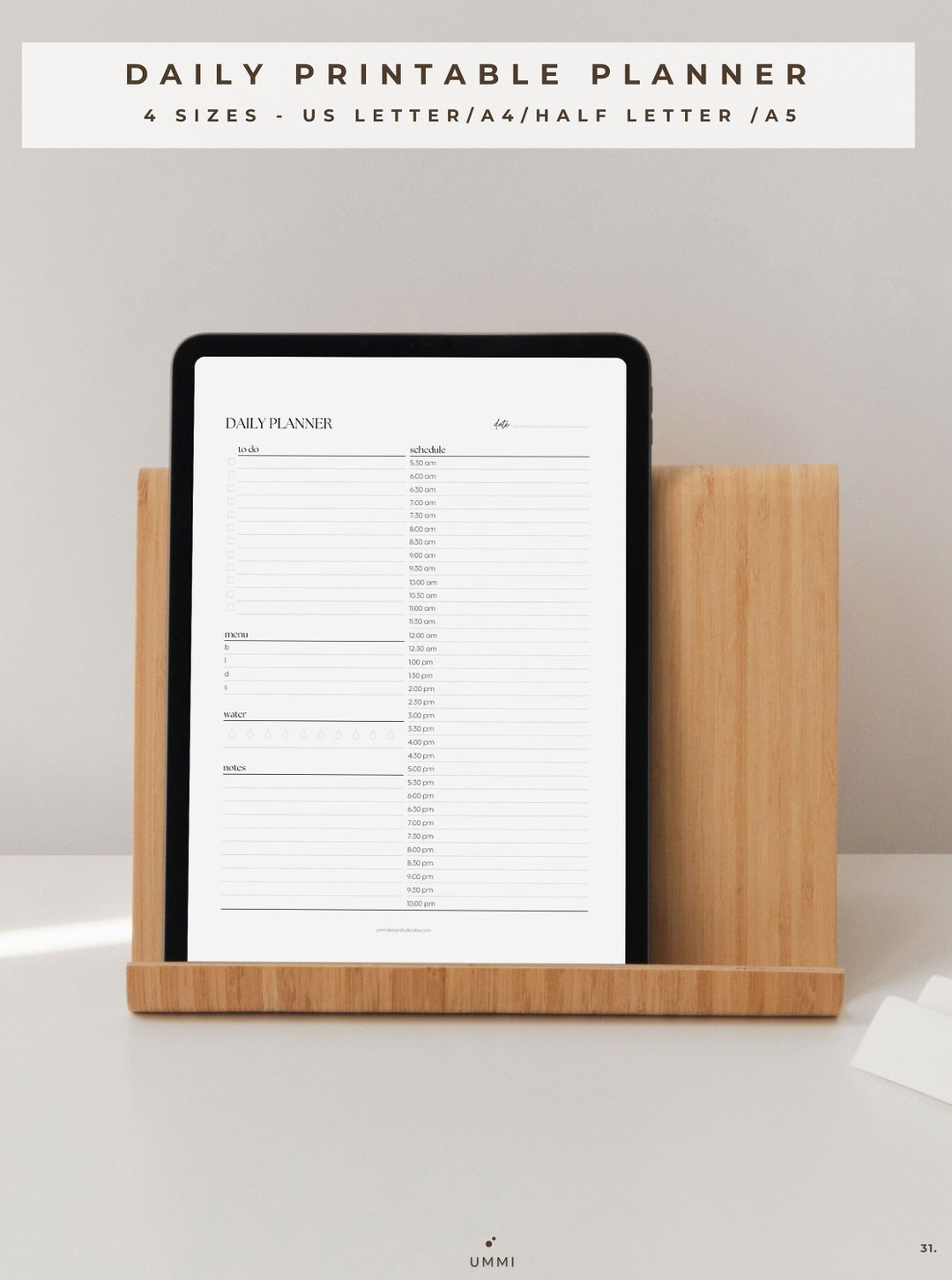 Printable Daily Planner Minimalist Academic Self Care Hourly Planner - Etsy
