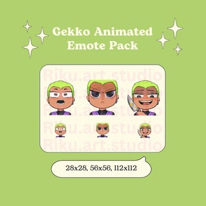 Gekko discord twitch 3 Animated Emote Pack | Valorant Inspired Emotes | knife emote | Digital Download | awe mad emoji