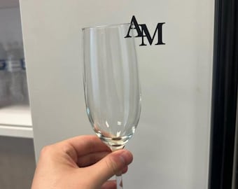50/100PCS Custom Drink Tags for Champagne Glass, Personalized Wedding Drink Toppers, Wine Glass Tags Initials, Elegant Wedding Drink Decor