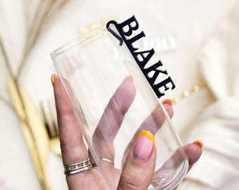 50/100PCS Personalized Drink Tag Champagne Glass Decor, Custom Wedding Drink Tags Initial, Custom Cocktail Wine Glass Toppers, Drink Charms