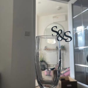 "Sophisticated wedding champagne tags, personalized acrylic drink tags."