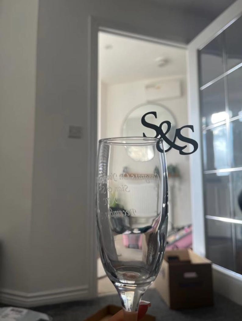 "Sophisticated wedding champagne tags, personalized acrylic drink tags."