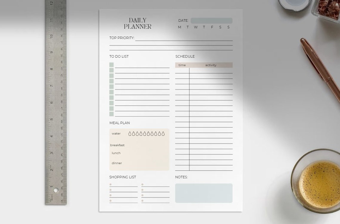 Daily Planner - Printable Daily Planner for Everyday Use+ - Etsy