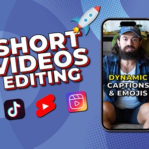 Reels Shorts TikTok video editting with captions and emojis