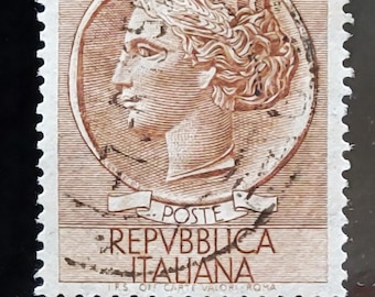 1954, Stamp from Republica Italiana, Coin of Syracuse, IT 661, 100 Italian lira