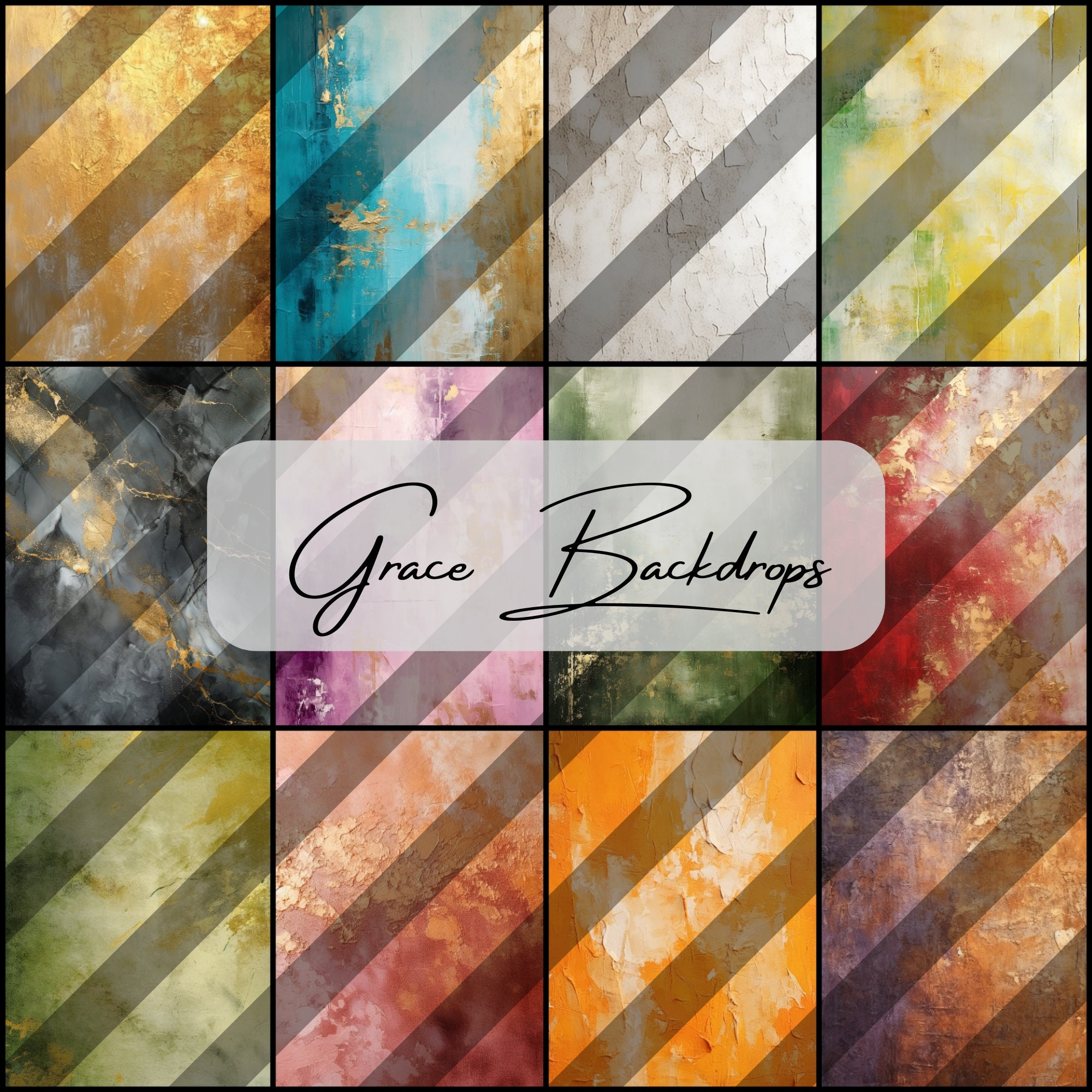 Multi Colored Textured Digital Backdrops: Photography Overlays (PNG ...