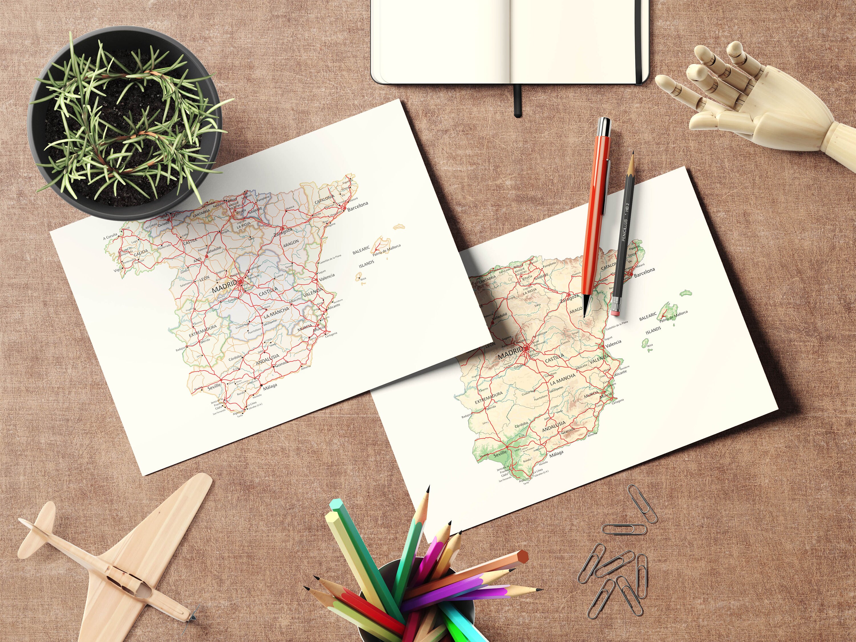 Spain Map Bundle. Printable Spanish Map Set. Political, Physical, Blank ...