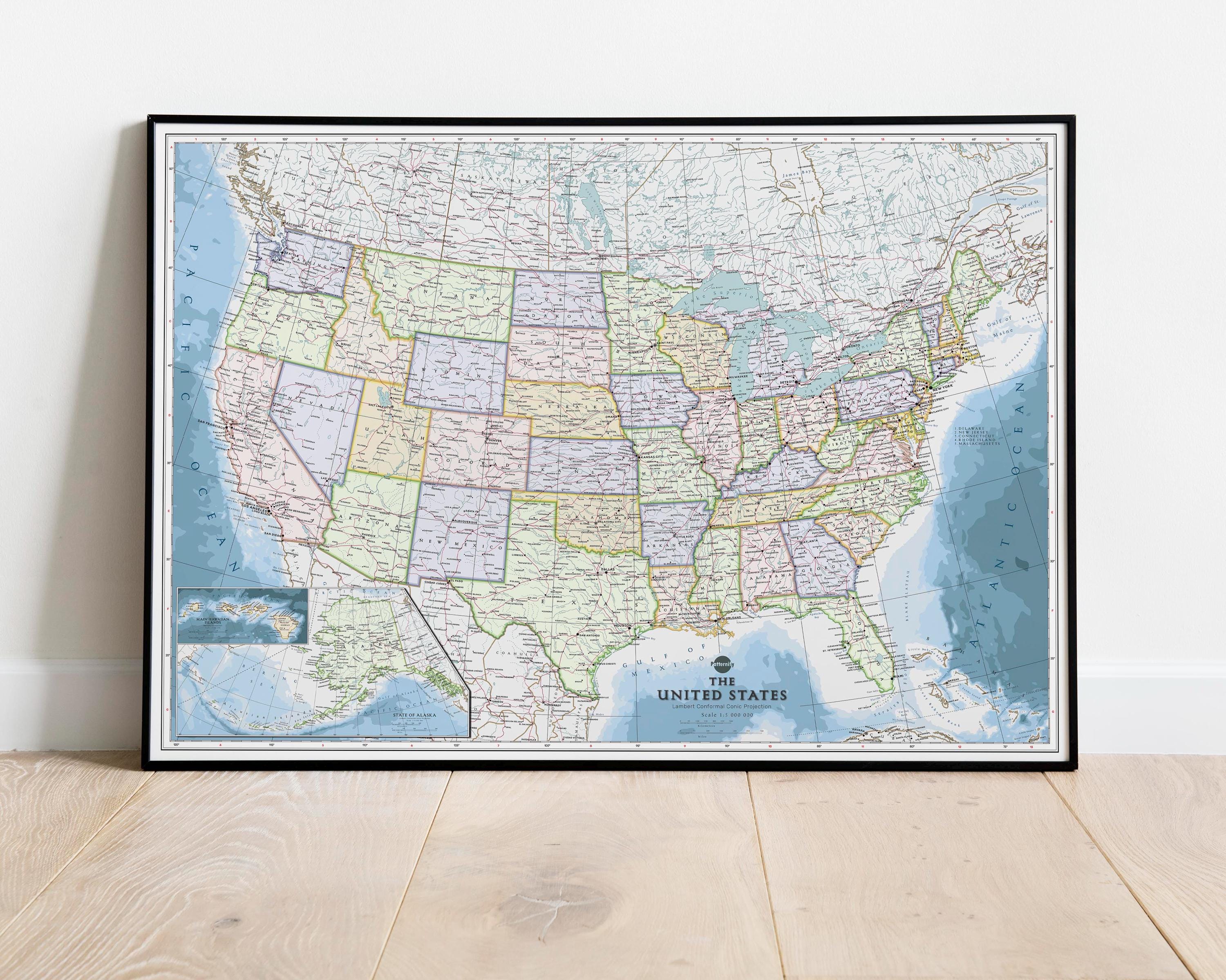 Mapa Político De Estados Unidos Para Imprimir