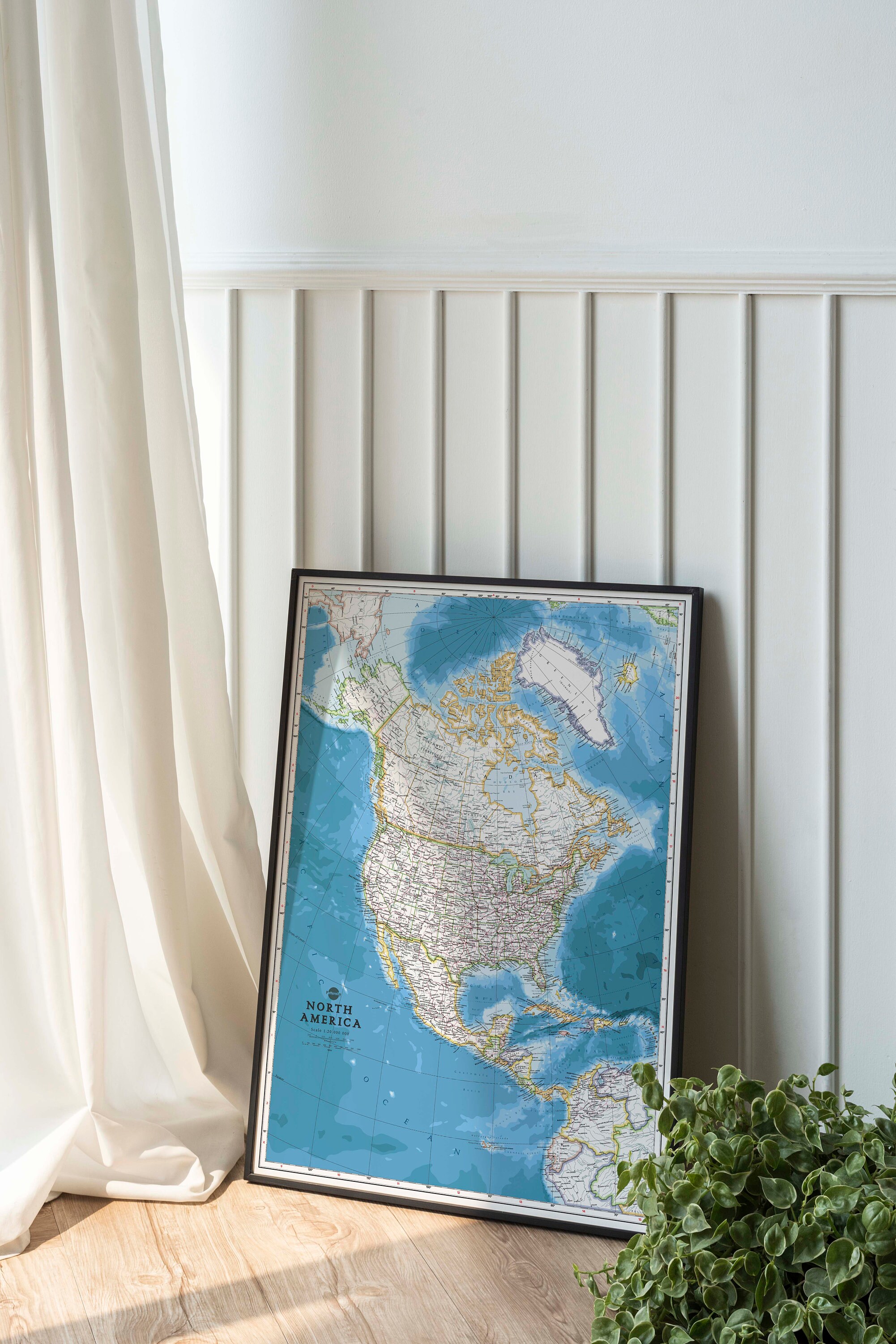 Administrative Map of North America North America Map Poster Giclee