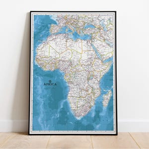 Political map of Africa. Africa Wall Map Poster Giclee Print. Classic Africa Administrative map poster. Wall Map design. Multiple size.