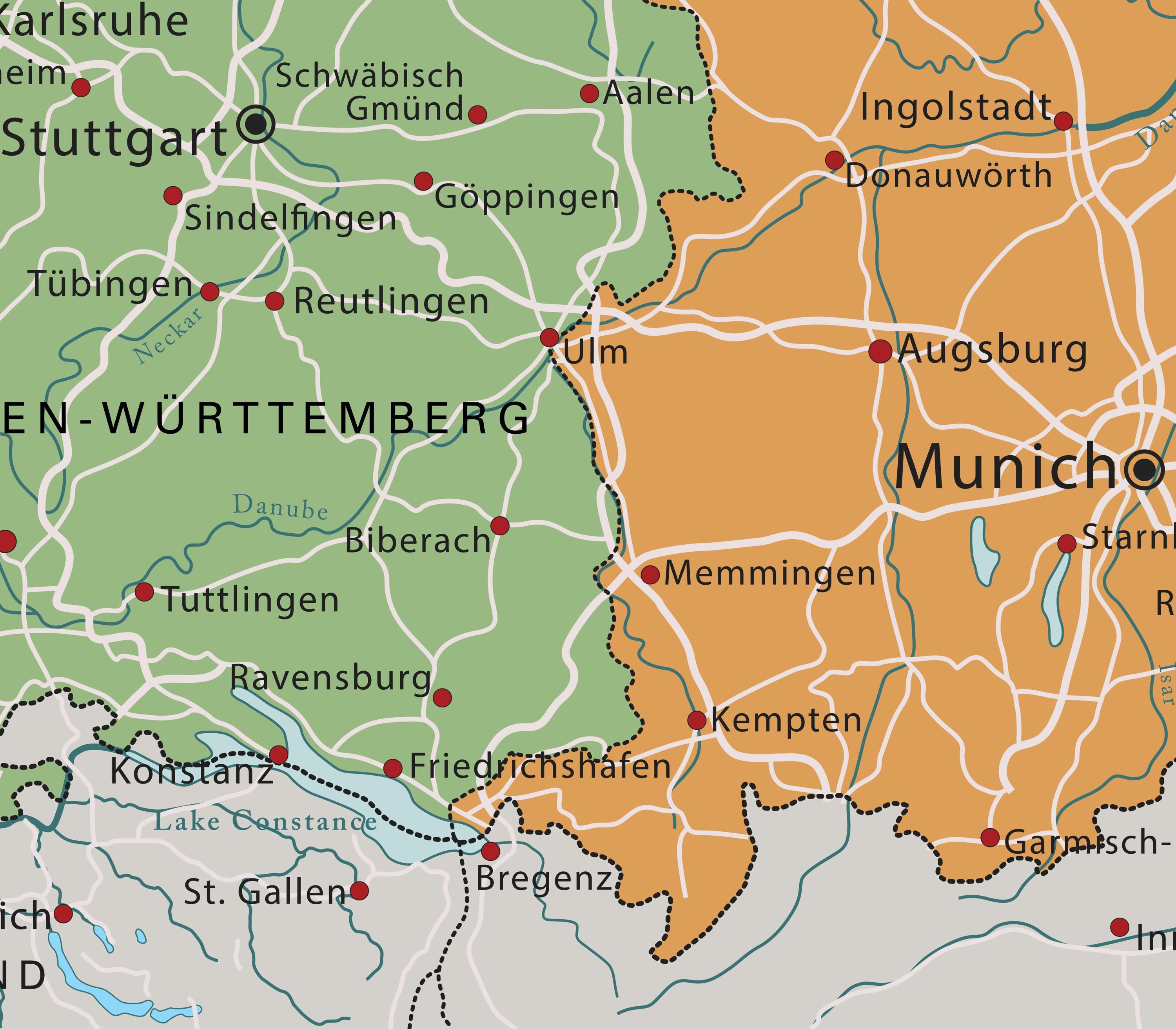 Large Germany Map Political Map of Germany. Large Detailed Germany Map Poster With Cities ...